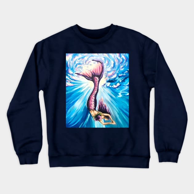 Diving Mermaid Crewneck Sweatshirt by Lady Lilac